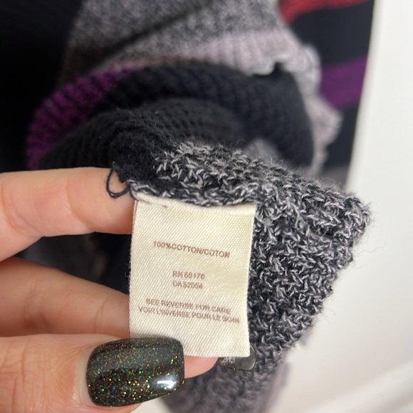 WE THE FREE People Striped Waffle Knit Scoop neck long sleeve peplum top - Picture 8 of 10